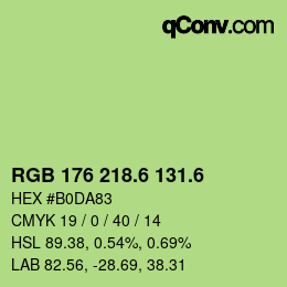 カラーコード: RGB 176 218.6 131.6 | qconv.com