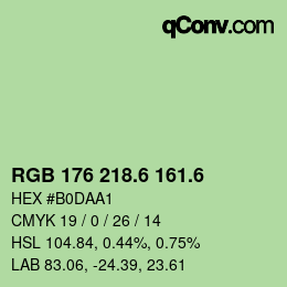 カラーコード: RGB 176 218.6 161.6 | qconv.com