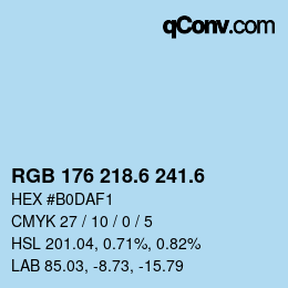 カラーコード: RGB 176 218.6 241.6 | qconv.com