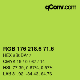 カラーコード: RGB 176 218.6 71.6 | qconv.com