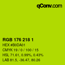Color code: RGB 176 218 1 | qconv.com