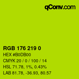 Color code: RGB 176 219 0 | qconv.com
