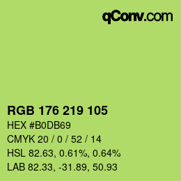 Color code: RGB 176 219 105 | qconv.com