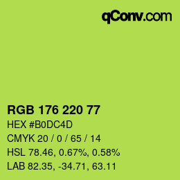 颜色代码: RGB 176 220 77 | qconv.com