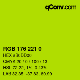 Color code: RGB 176 221 0 | qconv.com