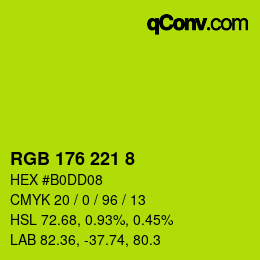 カラーコード: RGB 176 221 8 | qconv.com