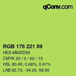 Color code: RGB 176 221 89 | qconv.com