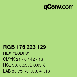 Color code: RGB 176 223 129 | qconv.com