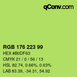 Color code: RGB 176 223 99 | qconv.com