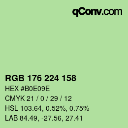 カラーコード: RGB 176 224 158 | qconv.com