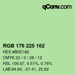 Color code: RGB 176 225 162 | qconv.com