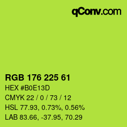 Color code: RGB 176 225 61 | qconv.com