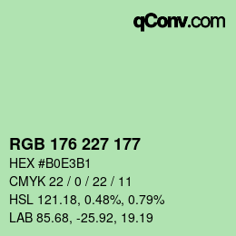 Farbcode: RGB 176 227 177 | qconv.com