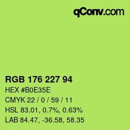 Color code: RGB 176 227 94 | qconv.com