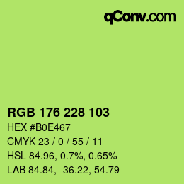 Color code: RGB 176 228 103 | qconv.com