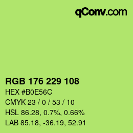 Color code: RGB 176 229 108 | qconv.com