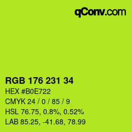 Color code: RGB 176 231 34 | qconv.com