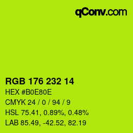 颜色代码: RGB 176 232 14 | qconv.com