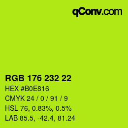 カラーコード: RGB 176 232 22 | qconv.com