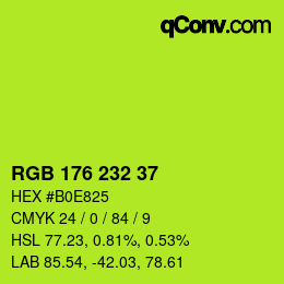 Color code: RGB 176 232 37 | qconv.com