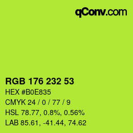 Color code: RGB 176 232 53 | qconv.com