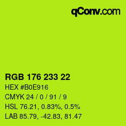 Color code: RGB 176 233 22 | qconv.com