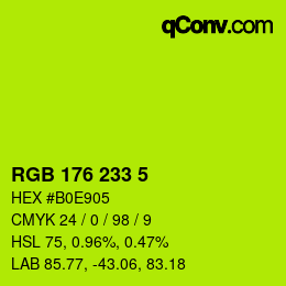 Color code: RGB 176 233 5 | qconv.com