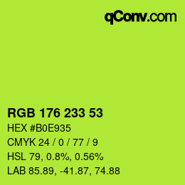 Color code: RGB 176 233 53 | qconv.com
