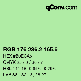 カラーコード: RGB 176 236.2 165.6 | qconv.com
