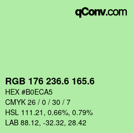カラーコード: RGB 176 236.6 165.6 | qconv.com