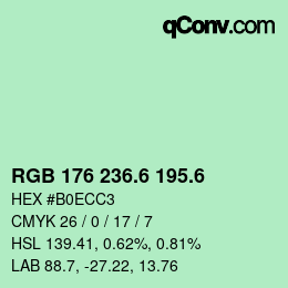 カラーコード: RGB 176 236.6 195.6 | qconv.com