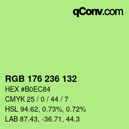 Color code: RGB 176 236 132 | qconv.com