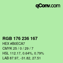 Código de color: RGB 176 236 167 | qconv.com