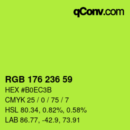 Color code: RGB 176 236 59 | qconv.com