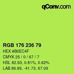 Código de color: RGB 176 236 79 | qconv.com