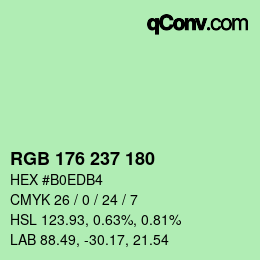 Color code: RGB 176 237 180 | qconv.com