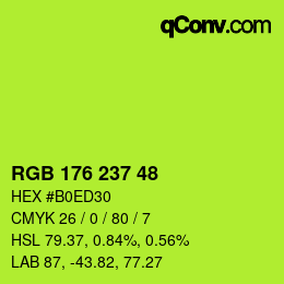 Color code: RGB 176 237 48 | qconv.com