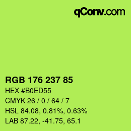 Color code: RGB 176 237 85 | qconv.com