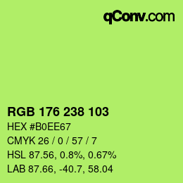 Color code: RGB 176 238 103 | qconv.com