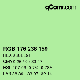 カラーコード: RGB 176 238 159 | qconv.com