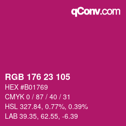 颜色代码: RGB 176 23 105 | qconv.com