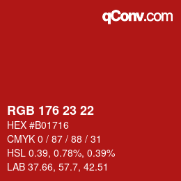 Color code: RGB 176 23 22 | qconv.com
