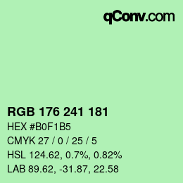 Color code: RGB 176 241 181 | qconv.com