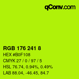 カラーコード: RGB 176 241 8 | qconv.com