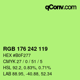 カラーコード: RGB 176 242 119 | qconv.com