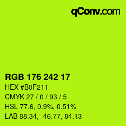 Color code: RGB 176 242 17 | qconv.com