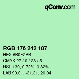 Color code: RGB 176 242 187 | qconv.com