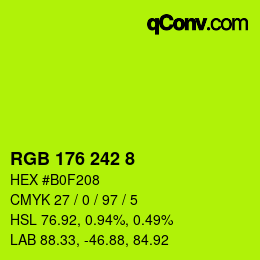 颜色代码: RGB 176 242 8 | qconv.com