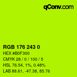 Color code: RGB 176 243 0 | qconv.com