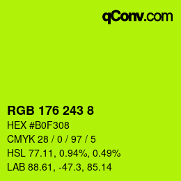 Color code: RGB 176 243 8 | qconv.com